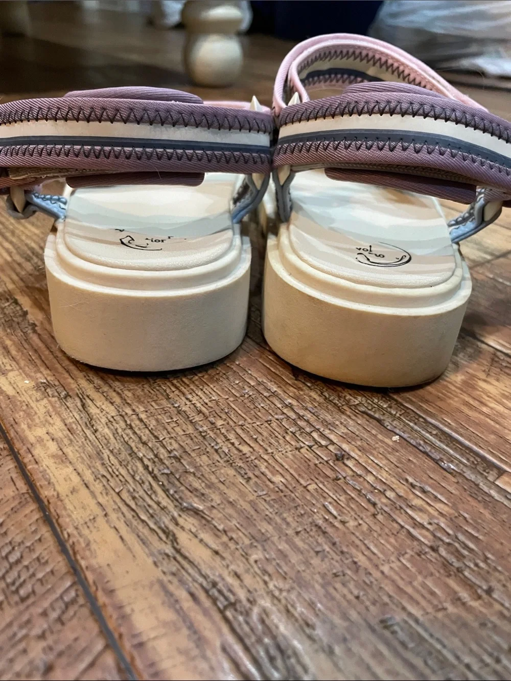 Wonder Nation Girls Chunky Nature Sandals featuring pastel-colored straps